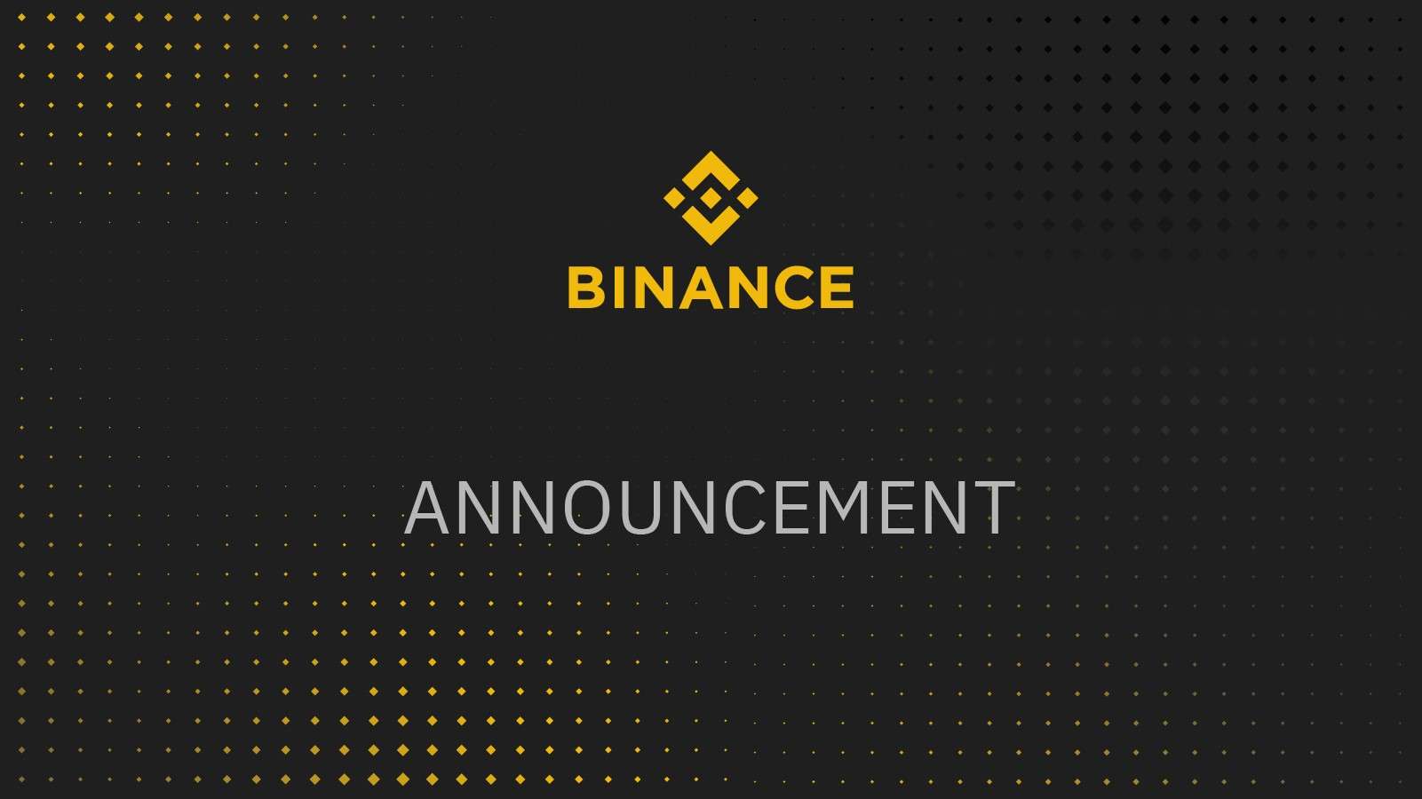 Binance announcement