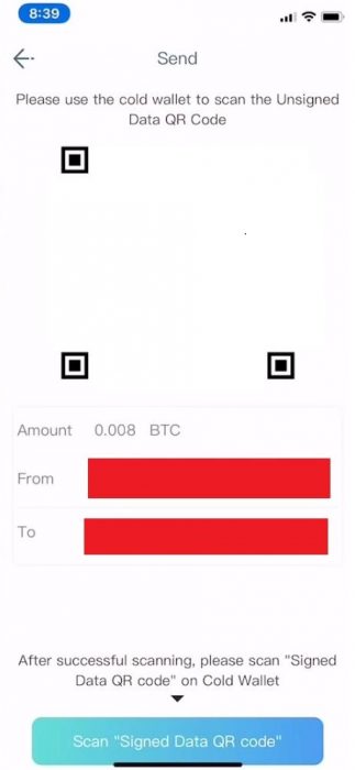 Last step confirm Bitcoin transaction ELLIPAL