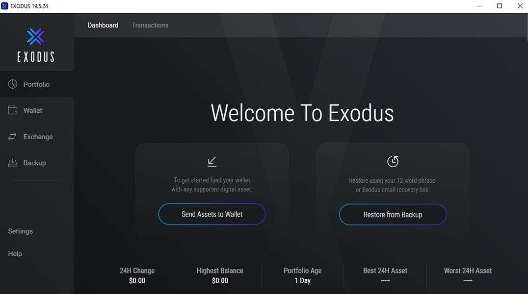 Monero Exodus Wallet Startseite