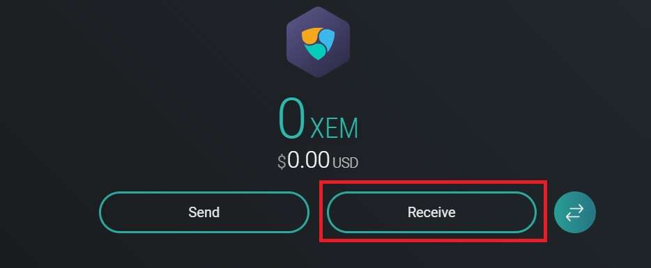 Show NEM Wallet Receive Address