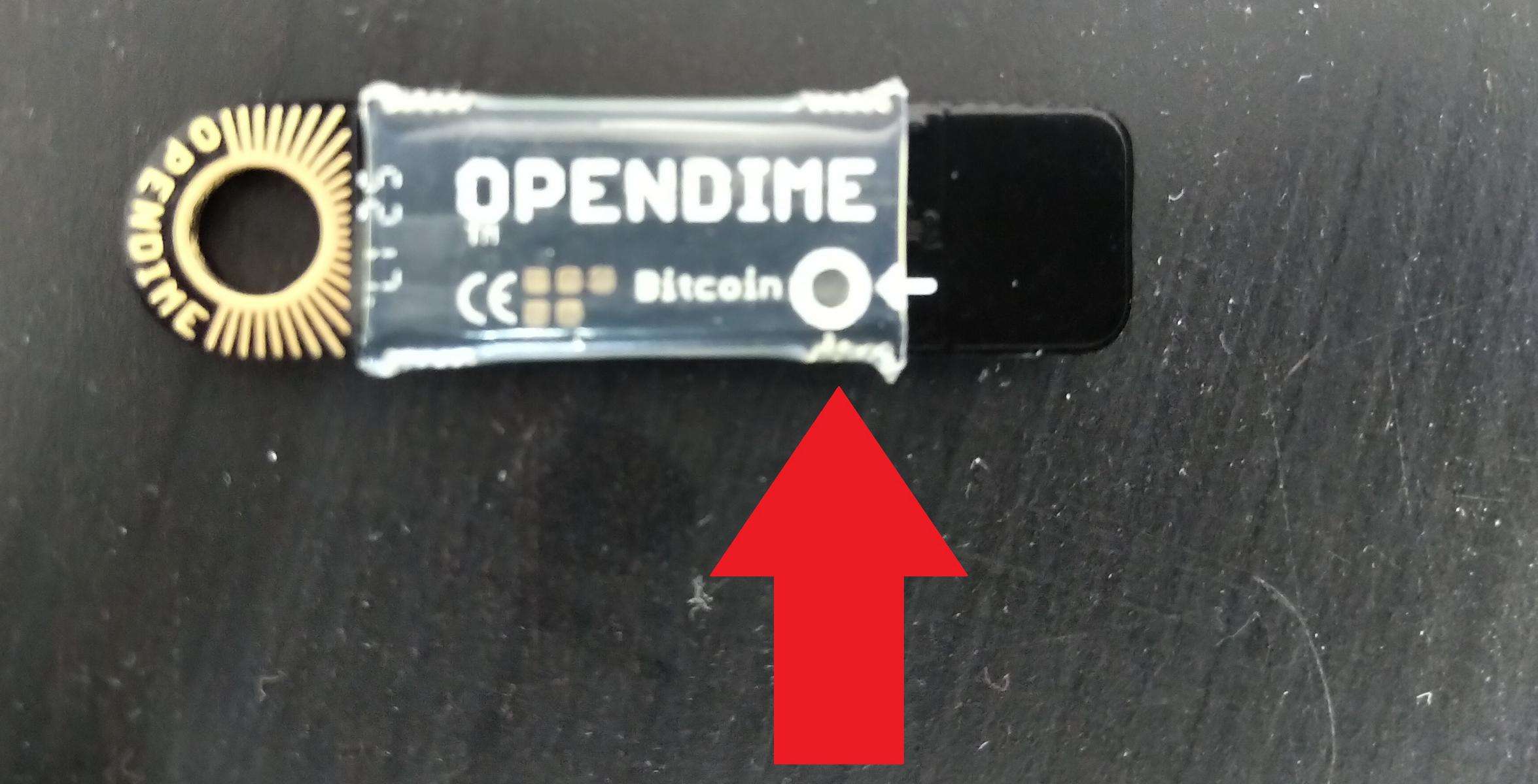 Opendime Bitcoin Credit Stick Destroy Button