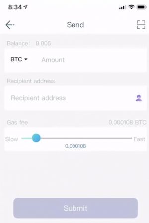 Send Bitcoin with ELLIPAL surface