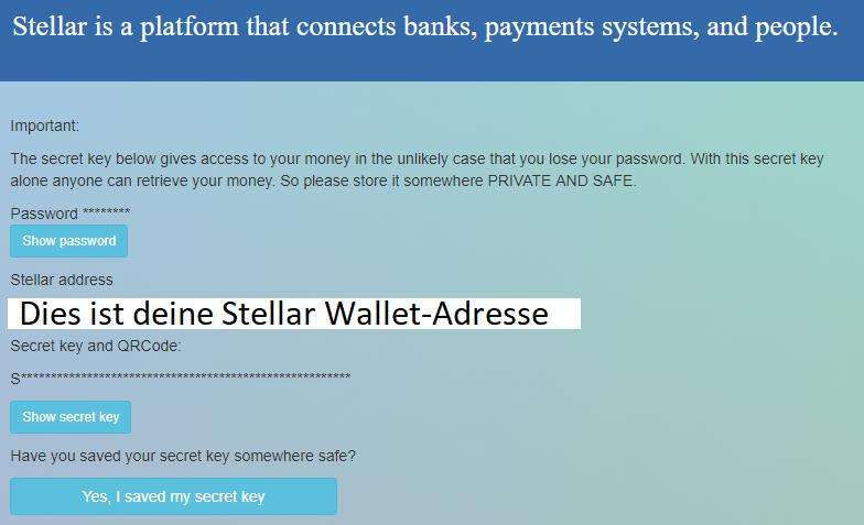 Stellar Wallet Schritt 3