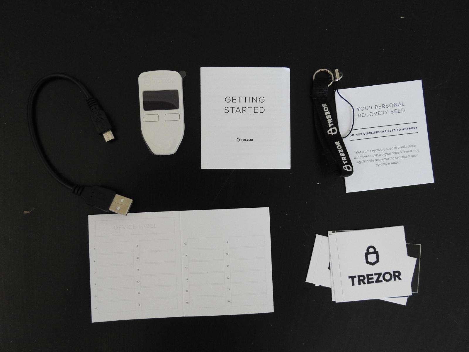 Trezor One Lieferumfang