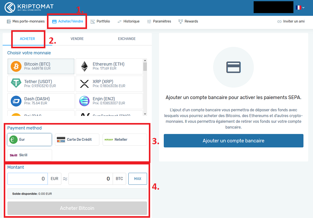 acheter Bitcoin Kriptomat