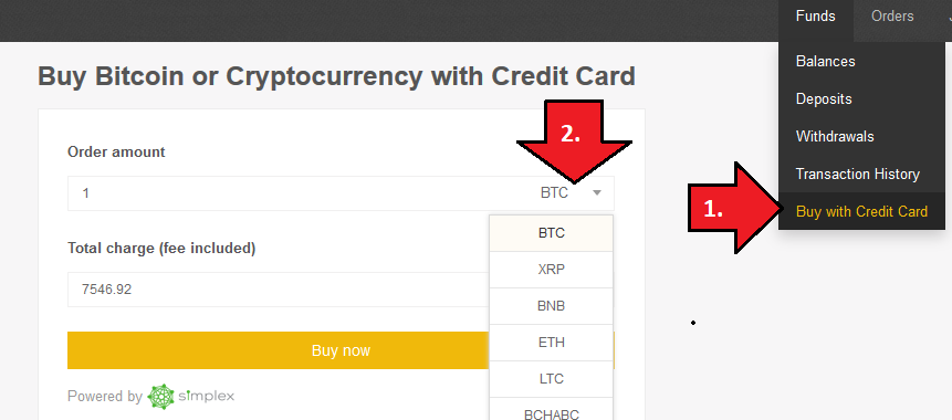 Buy Bitcoin Cash with credit card