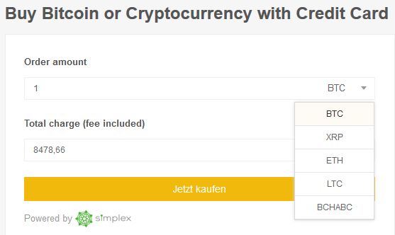 Comprar Bitcoin con tarjeta de crédito