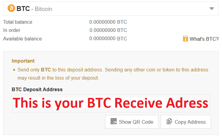 Bitcoin Receive Adress on Binance to buy Dogecoin