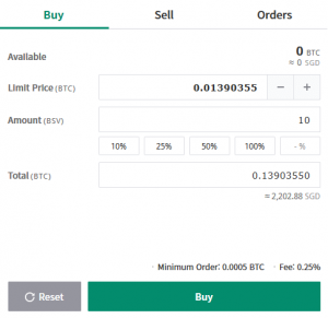 Buy Bitcoin SV on Upbit