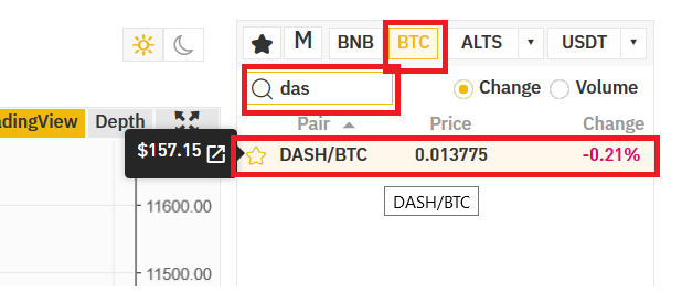 Trade Bitcoin for DASH