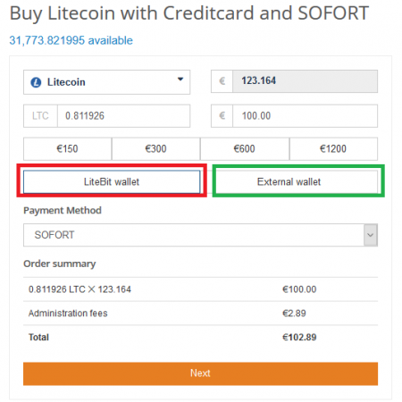 Litecoin auf Litebit kaufen Schritt 1