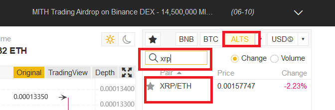 Comprar XRP no Binance 