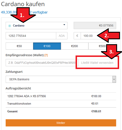 cardano ada kaufen auf litebit