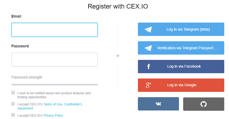 CEX Registrierung