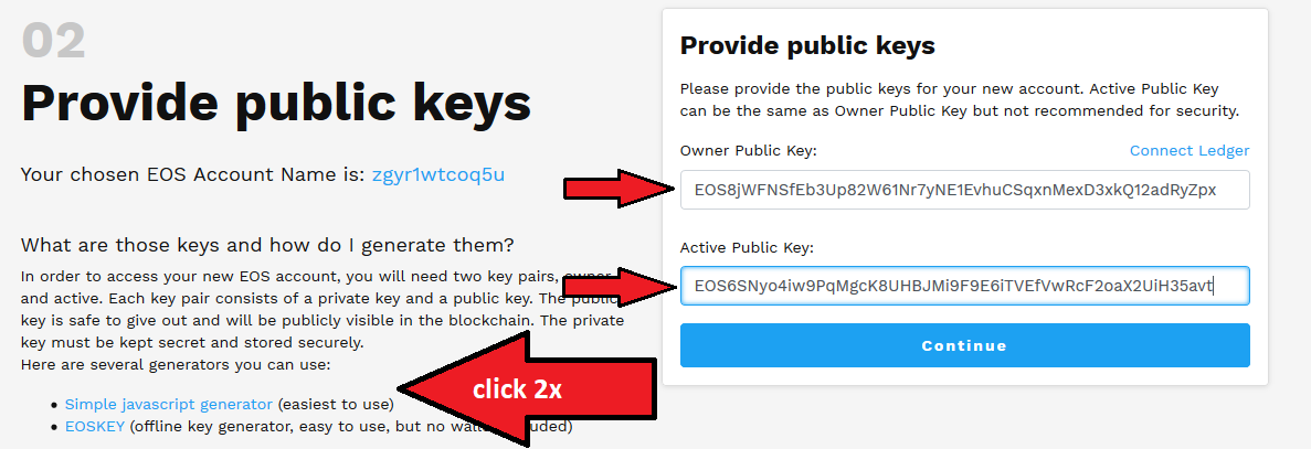 EOS Public Key generieren