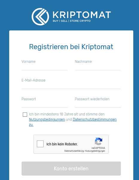 kriptomat registrierung