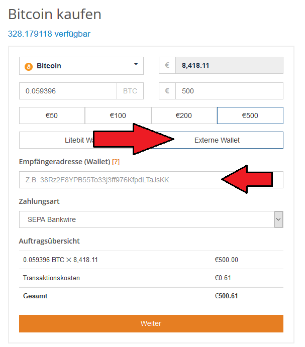 Litebit Kryptowährungen kaufen