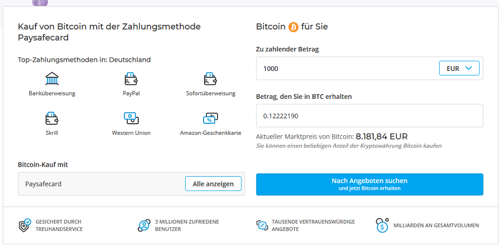 Bitcoin mit Paysafecard kaufen bei Paxful