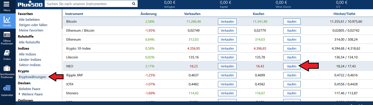 Plus500 NEO CFD erwerben