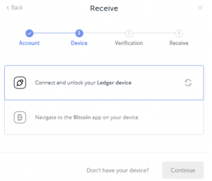 Receive Bitcoin on Ledger Nano S Step 2