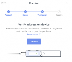Receive Bitcoin on Ledger Nano S Step 3