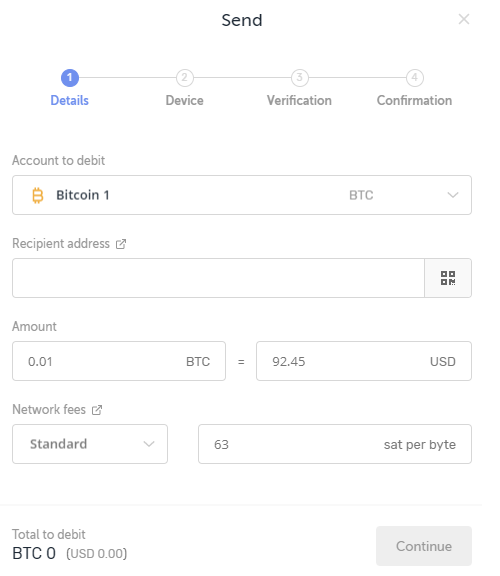 Send Bitcoin with Ledger Nano S
