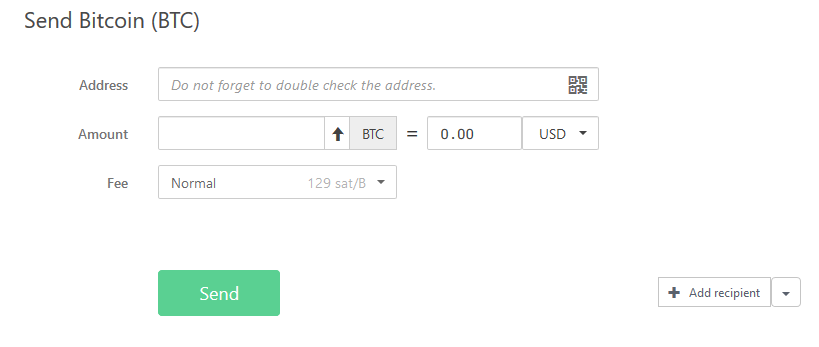 Send Bitcoin with the Trezor Model T 